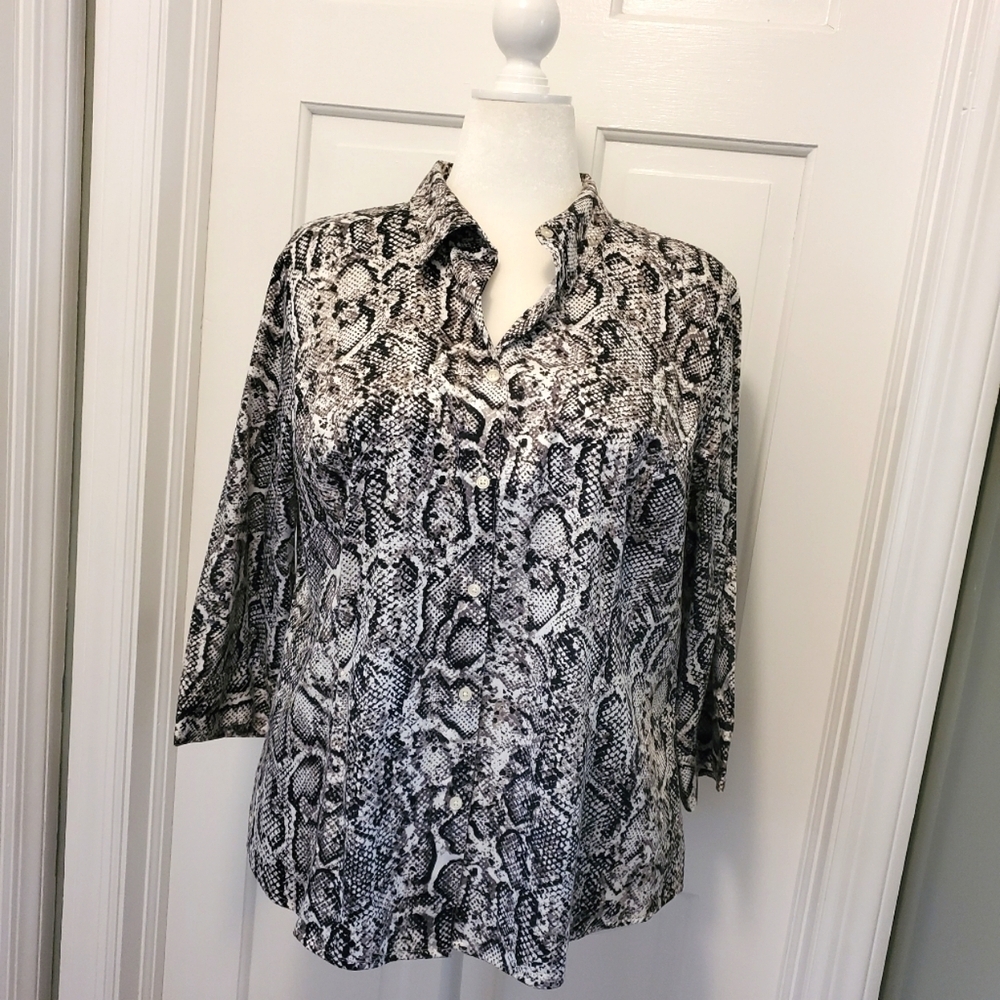 Apt. 9 Animal Print Knit Blouse Size 0X, Business Casual
